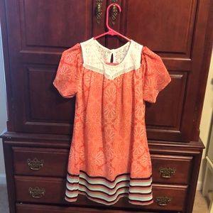 Off the shoulder coral dress